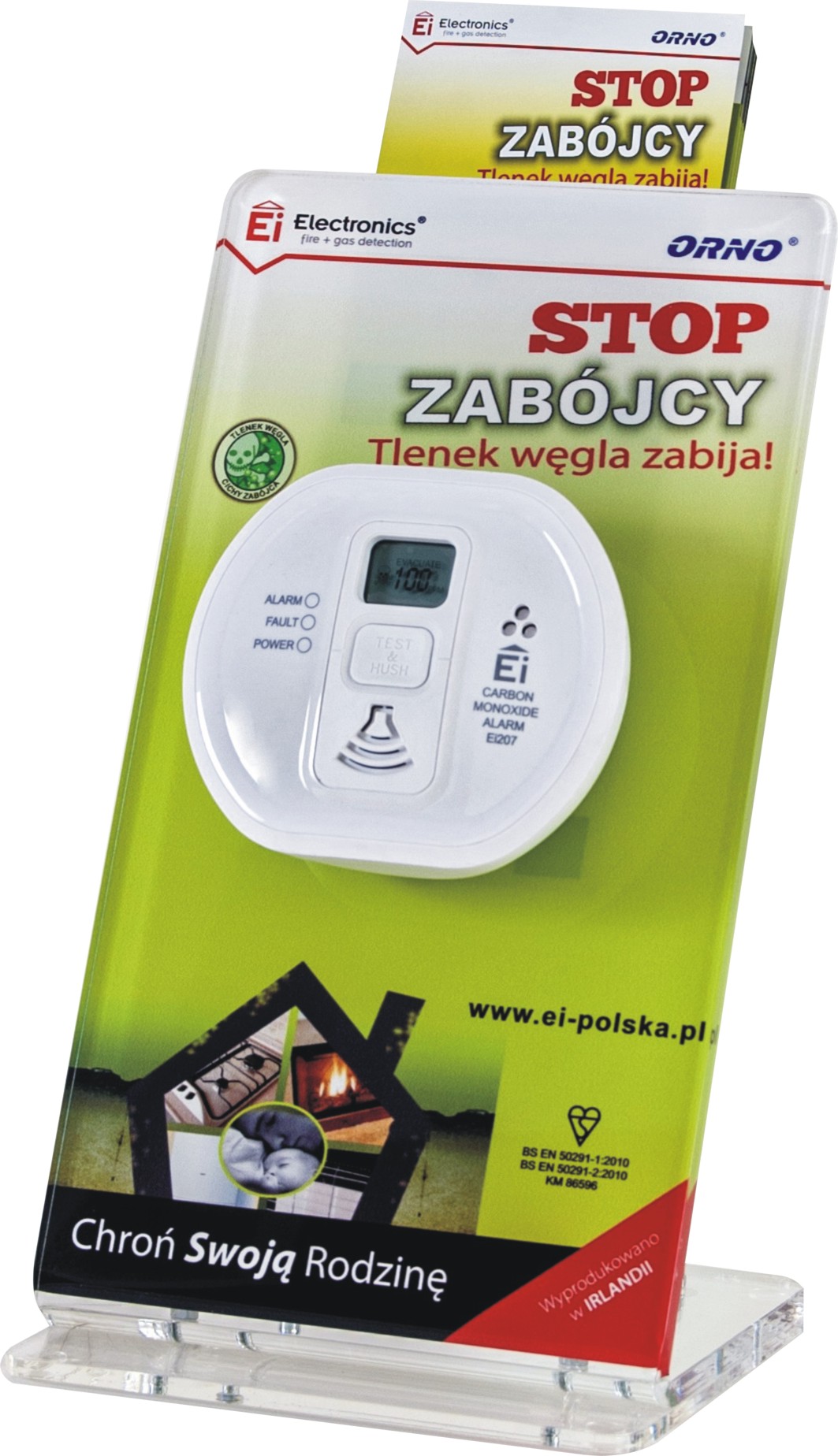 display z ulotkami Ei